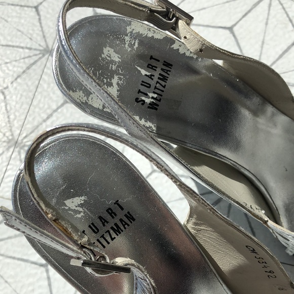 Stuart Weitzman Silver Heels - Picture 2 of 6